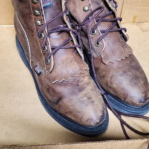 Womens steel toe Justin lacer boots size 6.5B